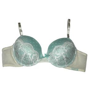 New Jessica Simpson Lace lined bra 34C mint & white